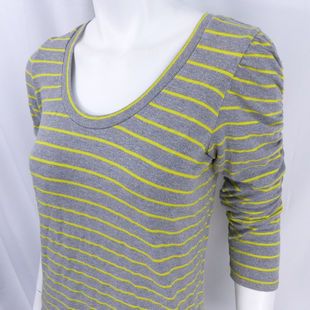 Anthropologie  Large Dolan Scrunch Top Yellow Gray - Picture 5 of 8